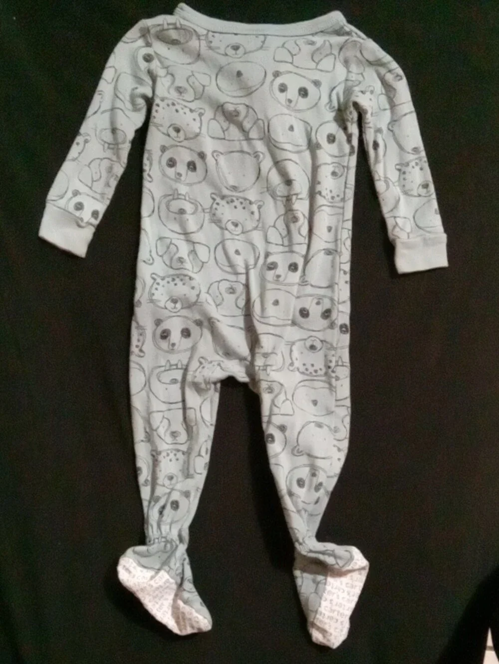 Carter's Gray Animal Faces Footed Sleeper